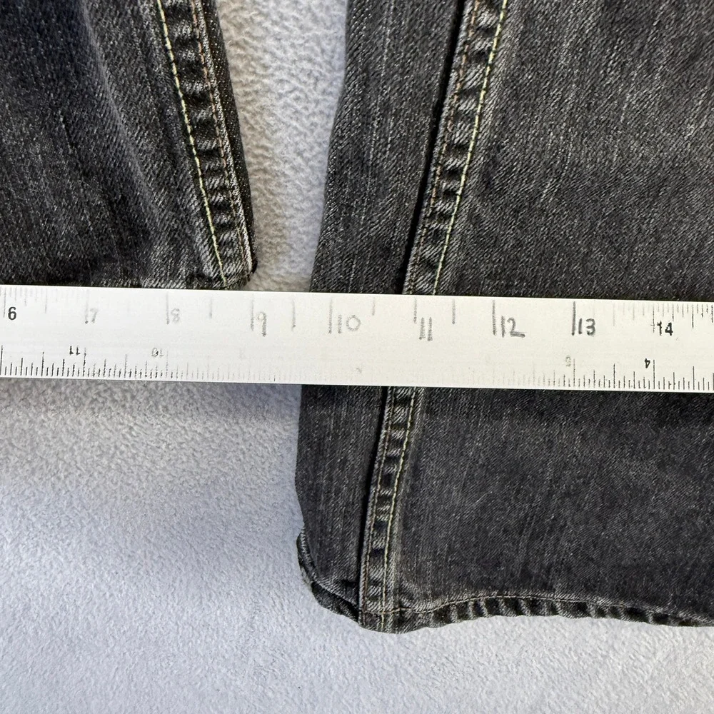 Vintage Banana Republic Jeans Mens 35x32 Black Faded Straight Whisker Honeycomb